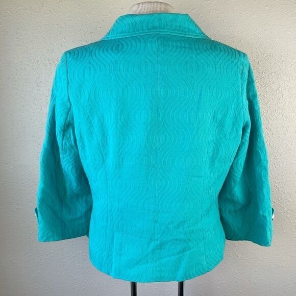 Trenz PetiteTurquoise Blue Blazer Jacket EUC - Picture 7 of 8